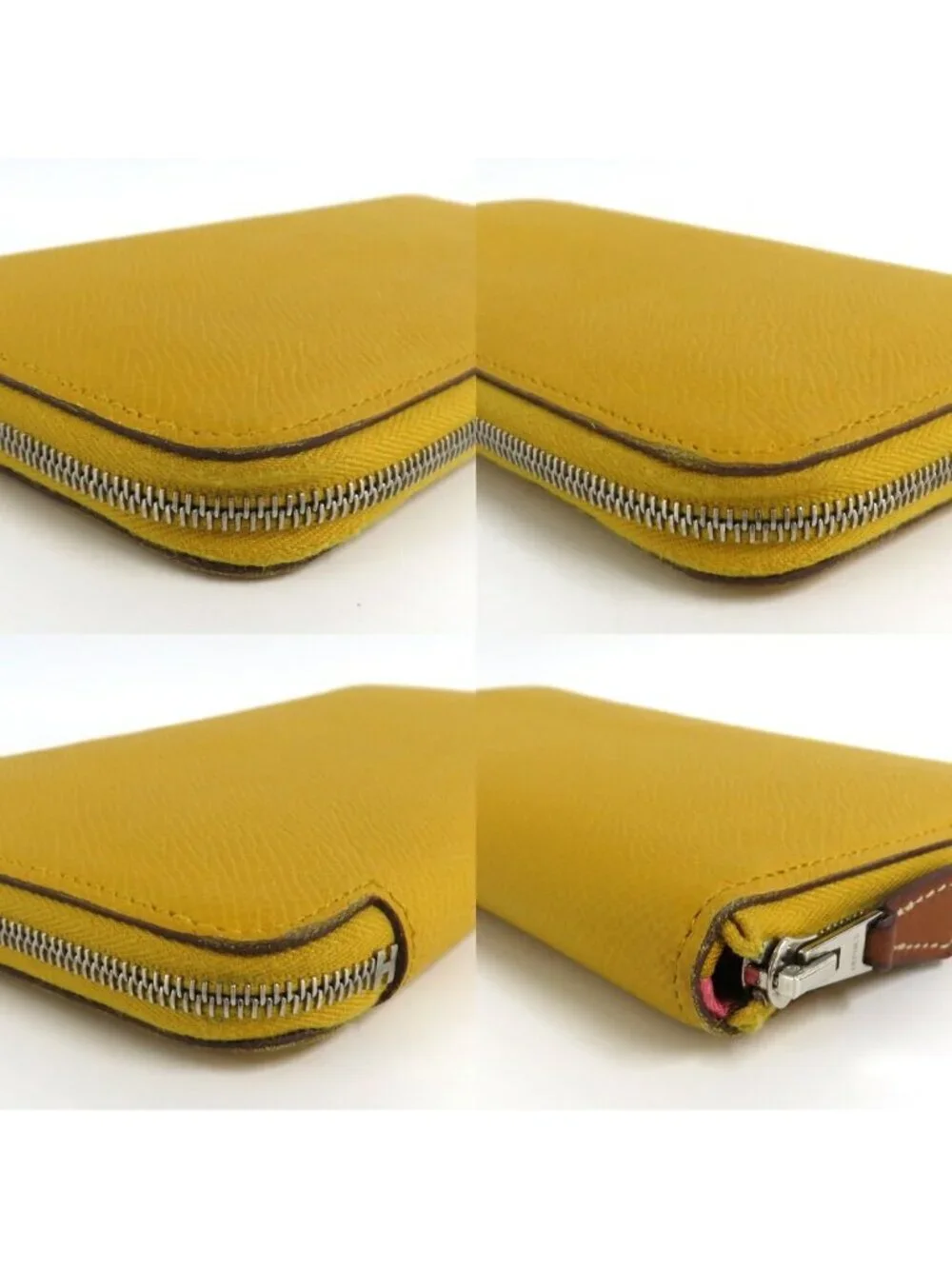 Hermes Azap Long Silk in Joan Ambre Epsom Yellow Zip Around Wallet - Picture 9 of 10